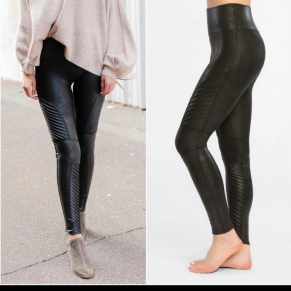 Spanx Faux leather Moto leggings